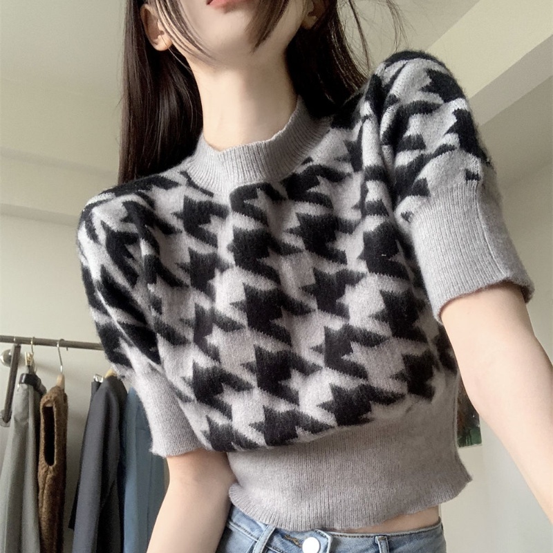 COZOK Áo Thun Dệt Kim Ngắn Tay Thời Trang Cá Tính Dễ Phối Đồ