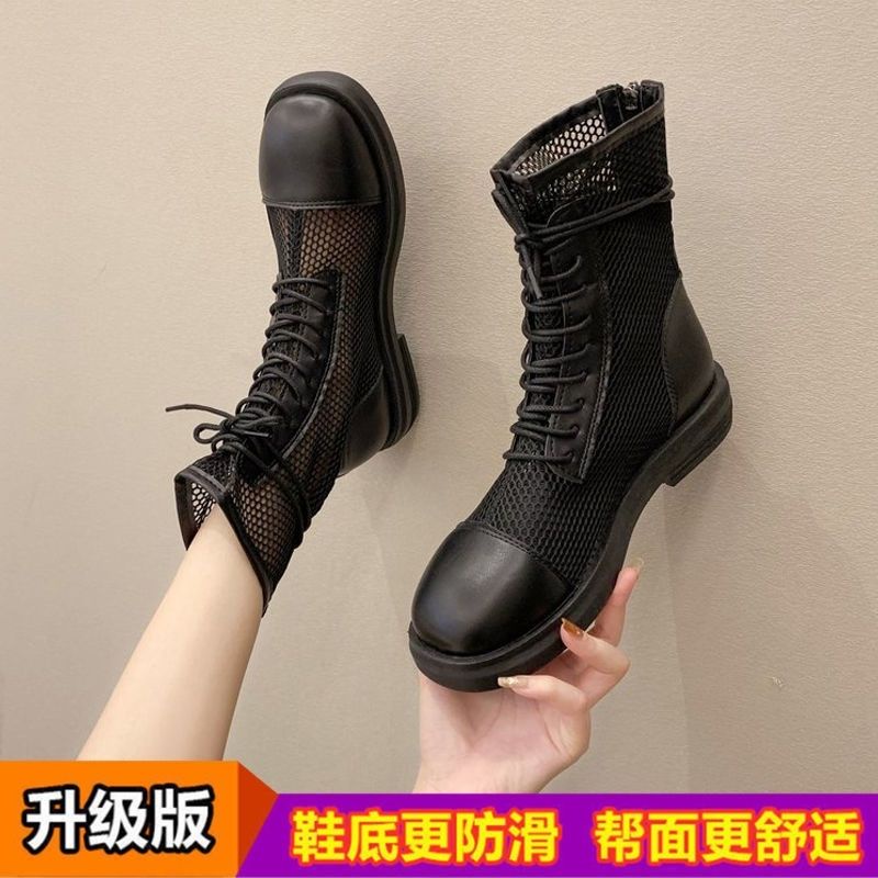 Giày Bốt Martin Phối Lưới Mỏng Thoáng Khí Thời Trang Mùa Hè 2022 Mới Cho Nữ