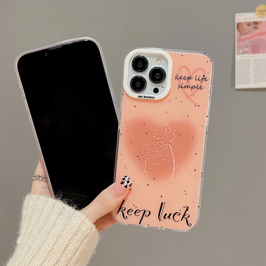 Ốp Điện Thoại TPU Dẻo Trong Suốt Họa Tiết Hoa Hồng Đơn Giản Xinh Xắn Cho iphone 14 13 11 12 Pro Max
