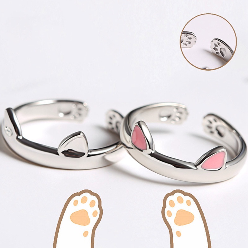 Nhẫn Hình Tai Mèo Dễ Thương Có Thể Điều Chỉnh Kích Cỡ