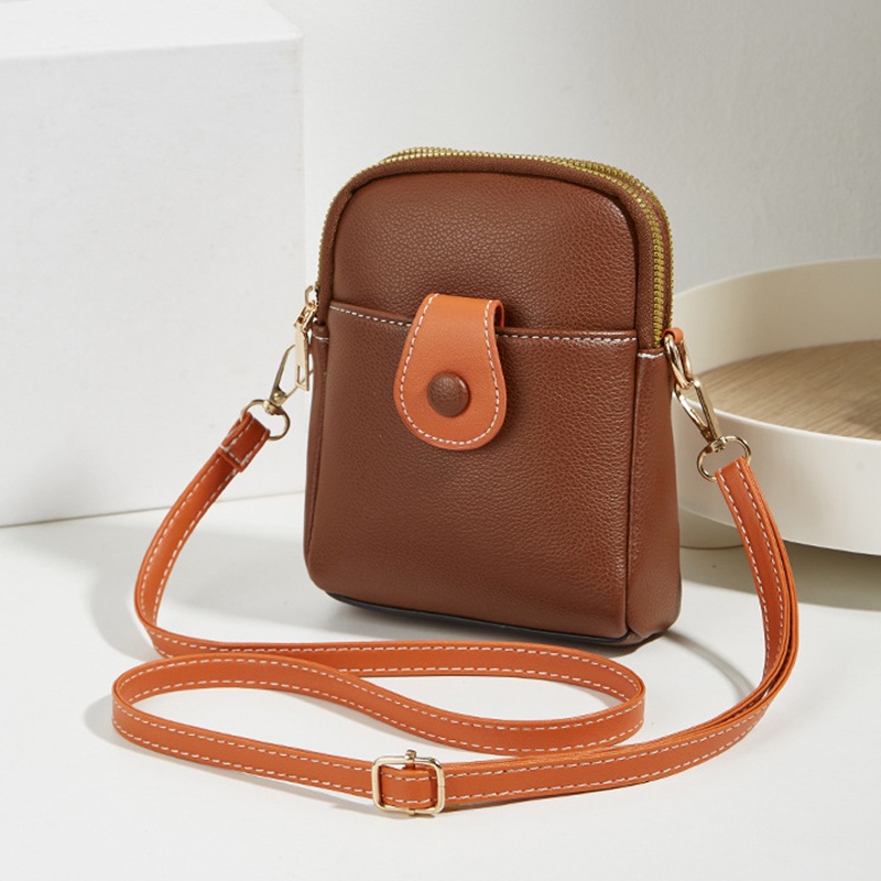 Túi Đeo Vai Đựng Điện Thoại mini Màu Tương Phản Phong Cách retro Dễ Phối Đồ Cho Nữ