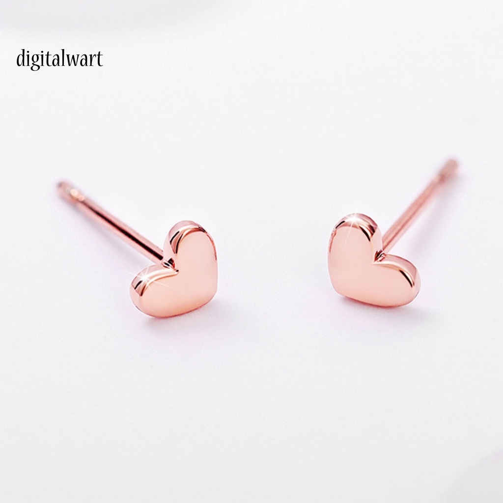 Kỹ Thuật Số| 1 Cặp Bông Tai Hình Trái Tim Bề Mặt Mịn Thanh Lịch Sáng Bóng