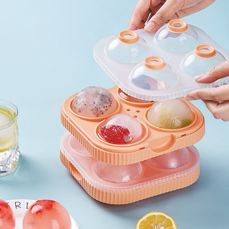 Khuôn Làm Đá Bi Tròn 4 Ô Dễ Thương