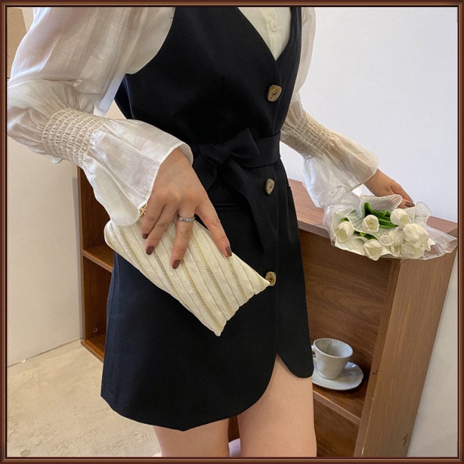 Ví Cầm Tay Đựng Điện Thoại Dáng Dài Sức Chứa Lớn Màu Trơn Có Khóa Kéo Cho Nữ