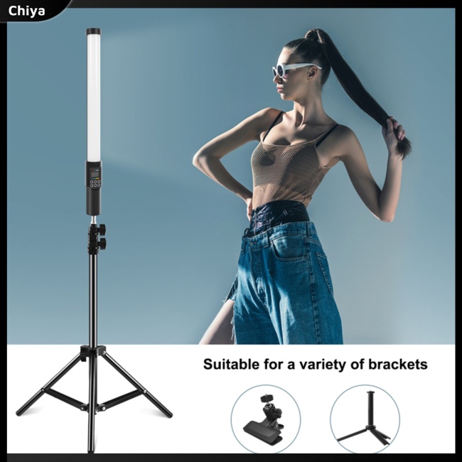 Gậy Chụp Ảnh Có Đèn Led Rgb Nhiều Màu Sắc Tùy Chỉnh Nhiệt Độ Kèm Sạc Tiện Dụng