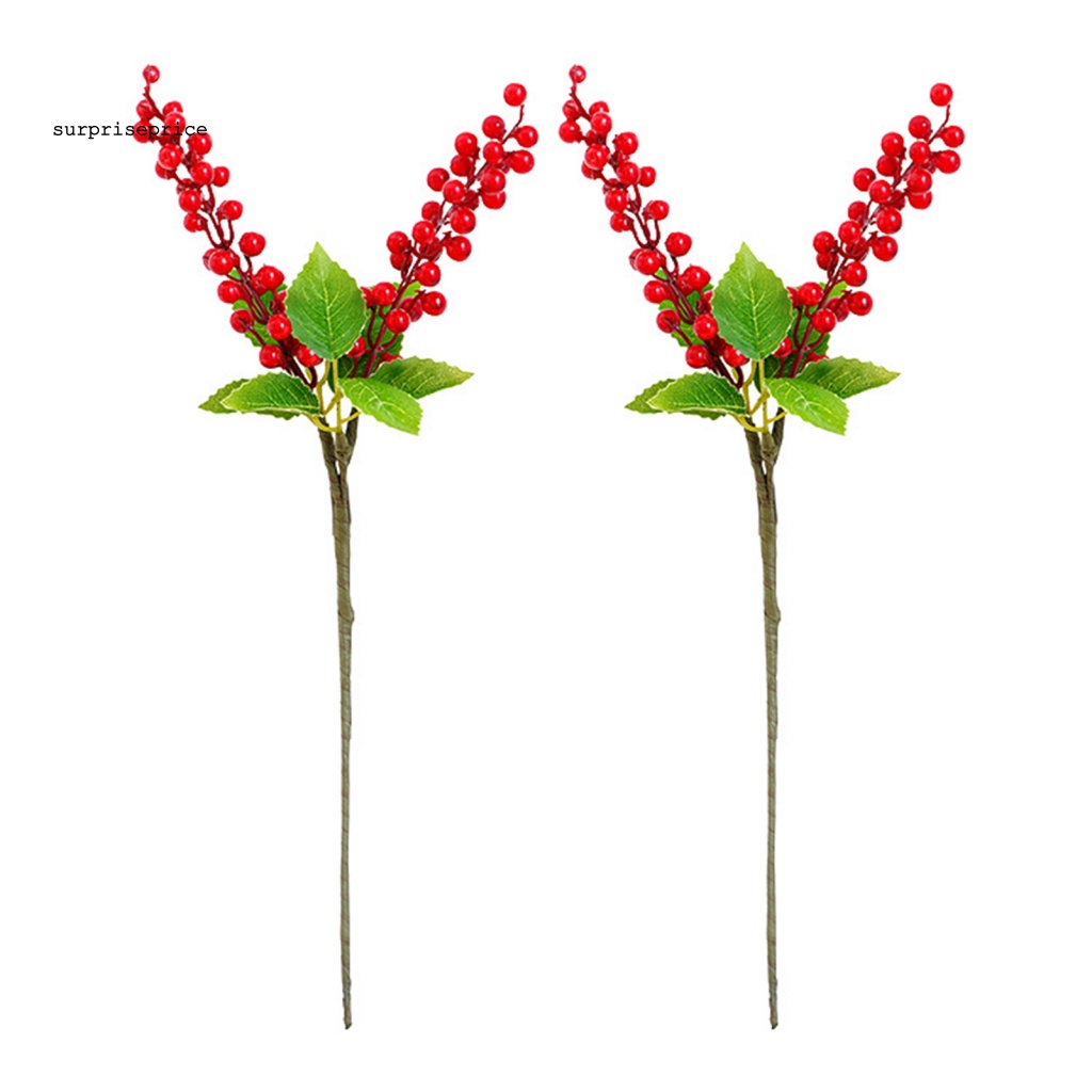 Spa Bộ 2 Nhánh Berry Giả Sống Động Tươi Tắn Không Cần Đóng Giả Trang Trí Nhà Cửa