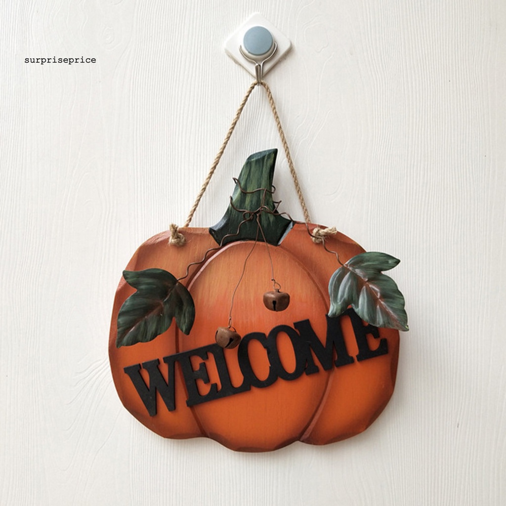 Vòng Hoa Lá Giả Hình Bí Ngô Nhiều Màu Sắc Dùng Trang Trí Cửa Dịp Halloween