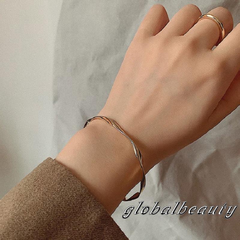 Vòng Đeo Tay Dạng Hở Màu Sắc Đơn Giản Thời Trang Cho Nữ