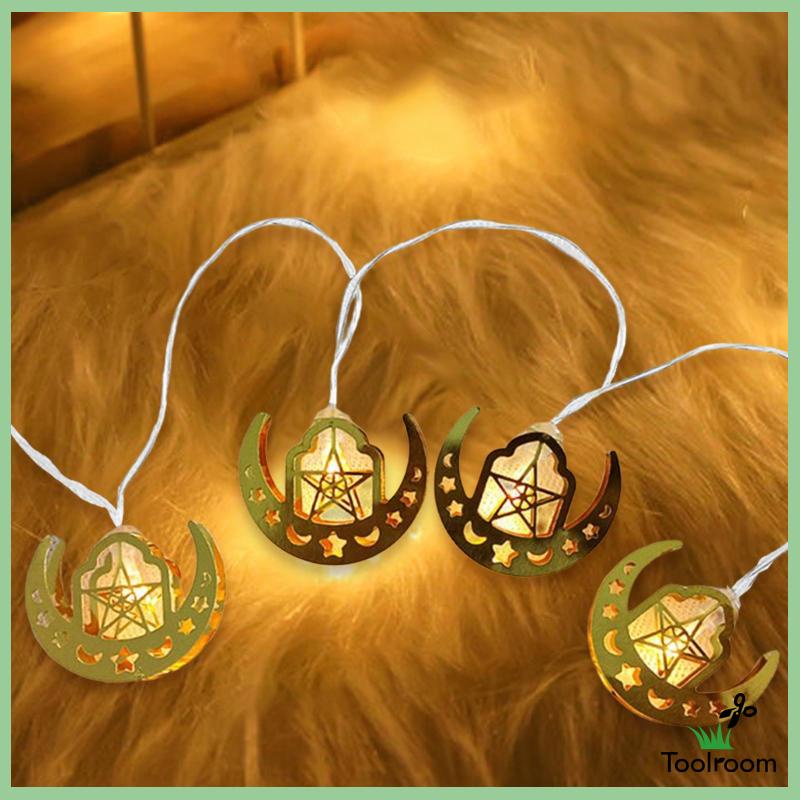 Dây Đèn LED 9.84 "Hình Ngôi Sao / Mặt Trăng Trang Trí Lễ Hội Ramadan