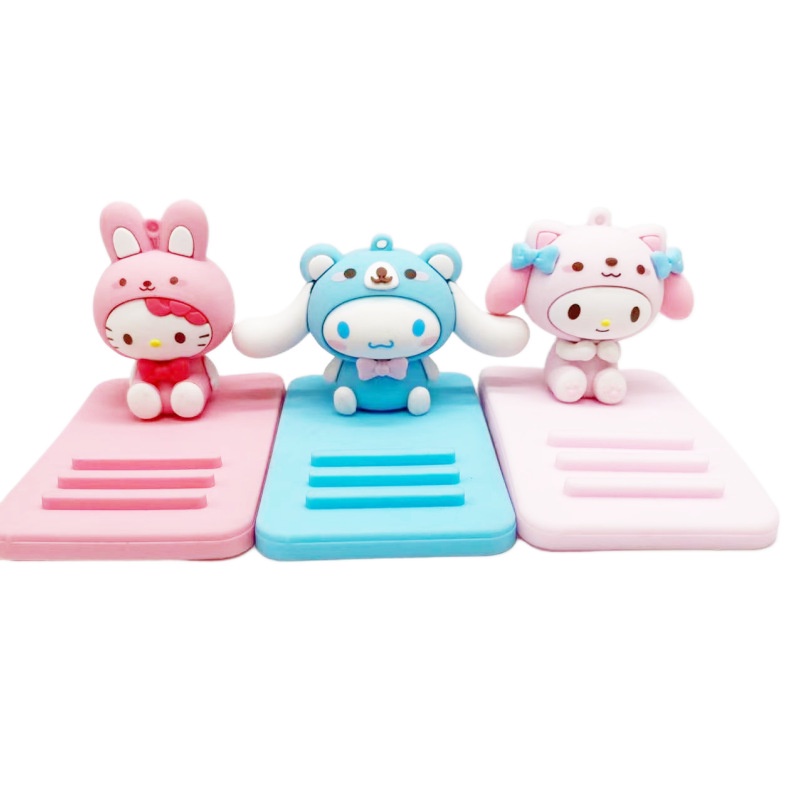 AUBESS Giá Đỡ Điện Thoại Di Động Hello Kitty 3d Búp Bê Giai Điệu Kuromi Cinnamoroll Anime Kawaii Trên Xe Hơi
