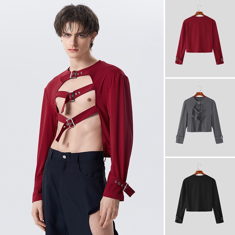 Áo INCERUN màu trơn thiết kế đơn giản thời trang