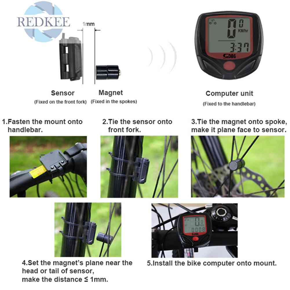 Đồng Hồ Đo Tốc Độ Xe Đạp SUNDING 548B Màn Hình LCD