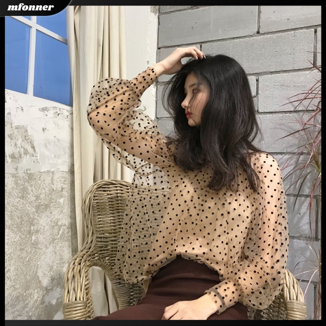 Mv Bộ Áo Liền Quần In Chấm Bi Cổ Điển + Tanktop Cho Nữ