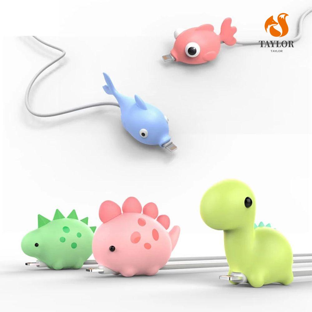 Phụ Kiện Bảo Vệ Đầu Cáp Sạc USB Hình Khủng Long / Cá Dễ Thương TAYLOR1