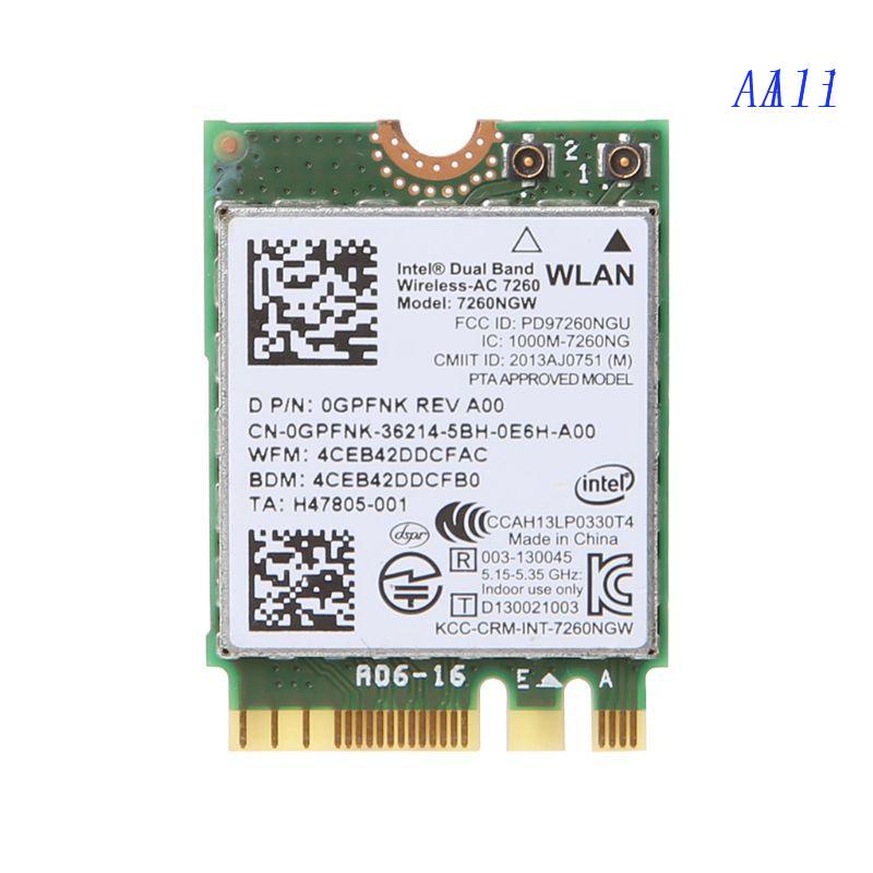 Thẻ WiFi Băng Tần Kép 7260NGW 150Mbps Wlan Kết Nối Máy Tính La