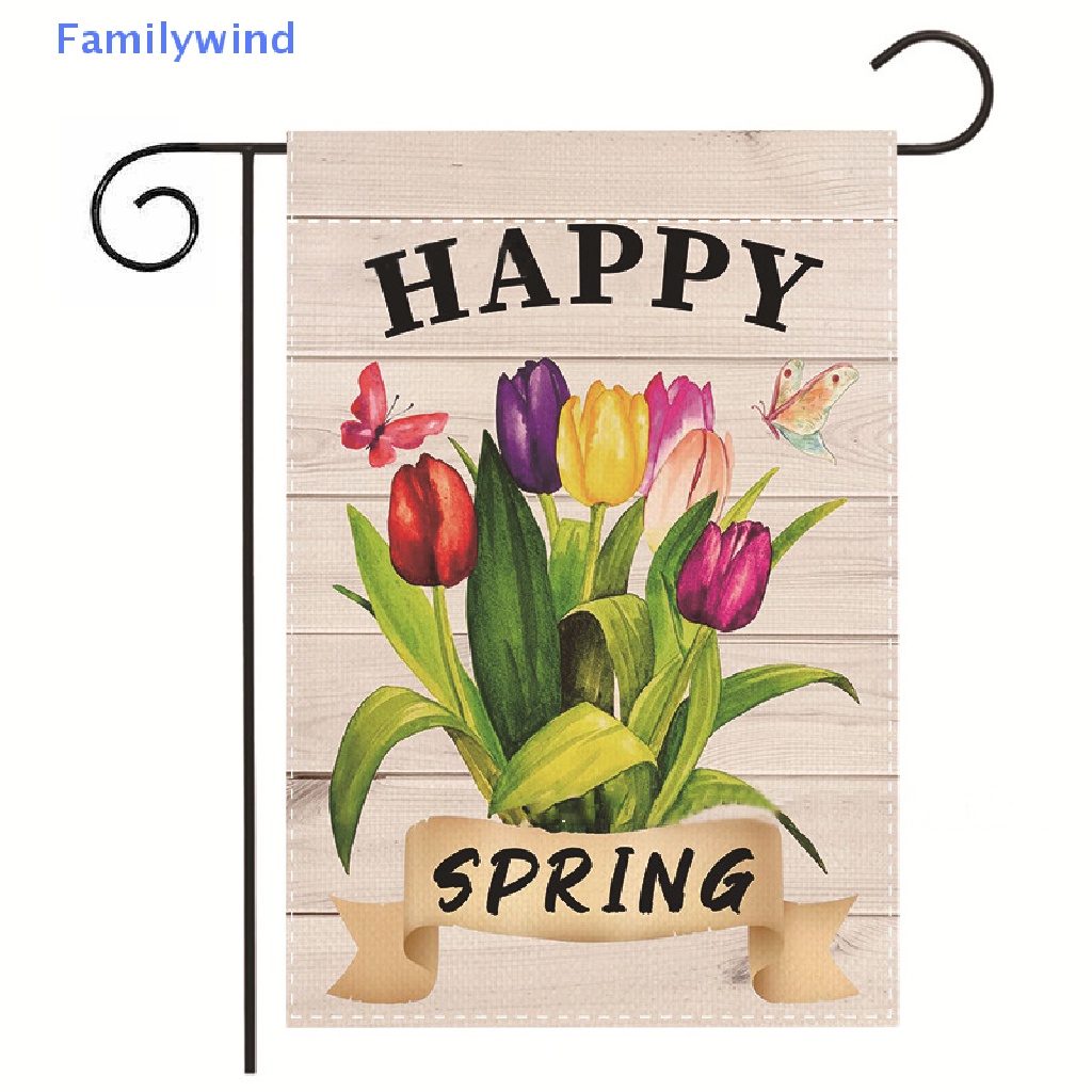 Cờ Hai Mặt 12x18 Inch Họa Tiết Hoa Dùng Trang Trí Sân Vườn