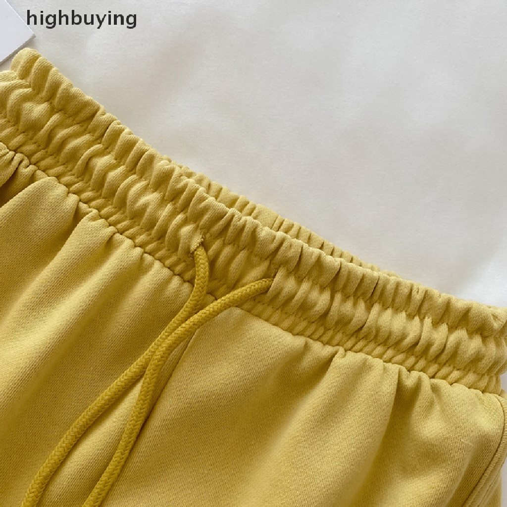 Quần Short Lưng Thun Dây Rút Thêu Chữ Belle Thời Trang Cho Nữ