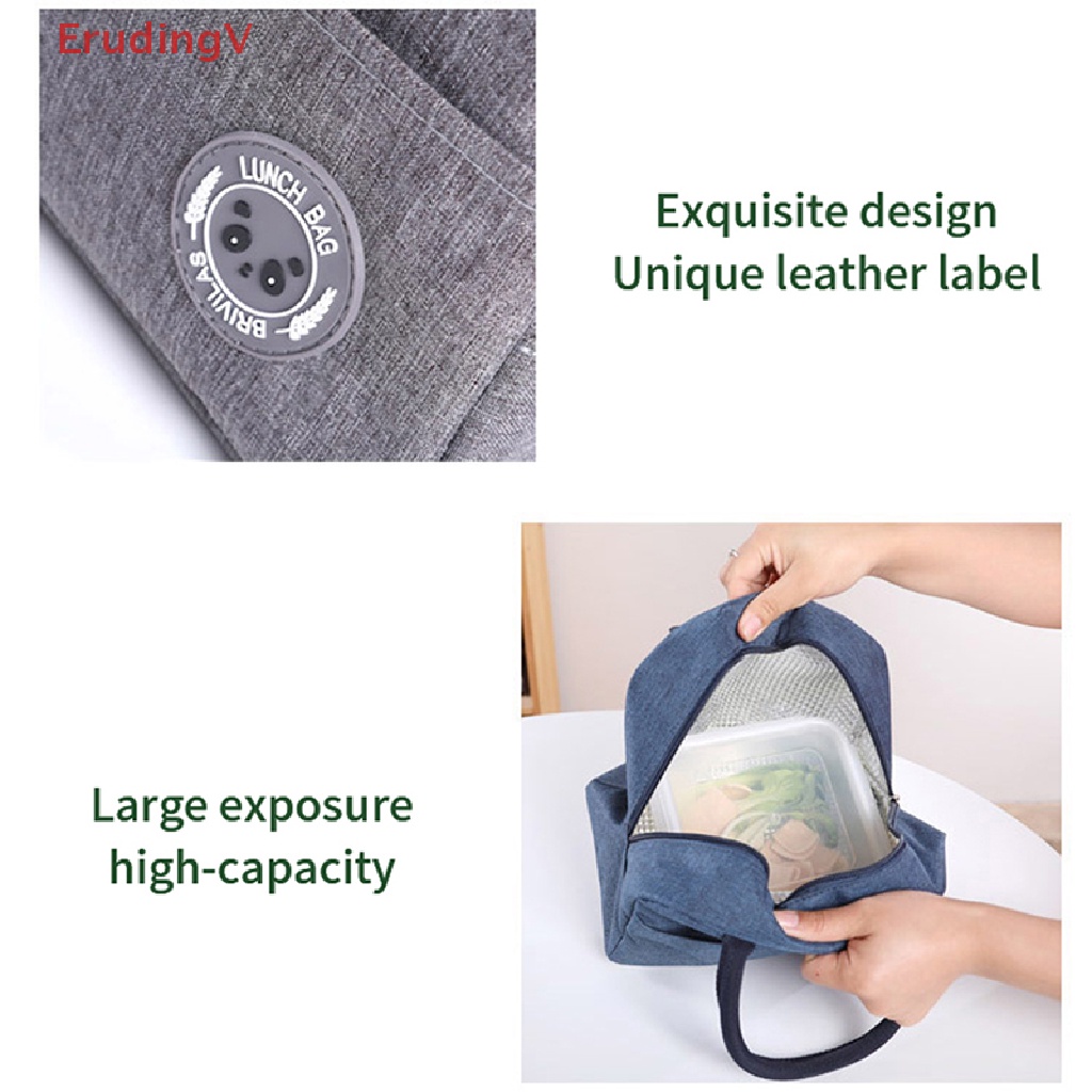 [ErudingV] Túi Tote Canvas Cách Nhiệt Đựng Cơm Trưa Nhỏ Gọn Dành Cho Trẻ Em Đi Học Đi Dã Ngoại [Mới]