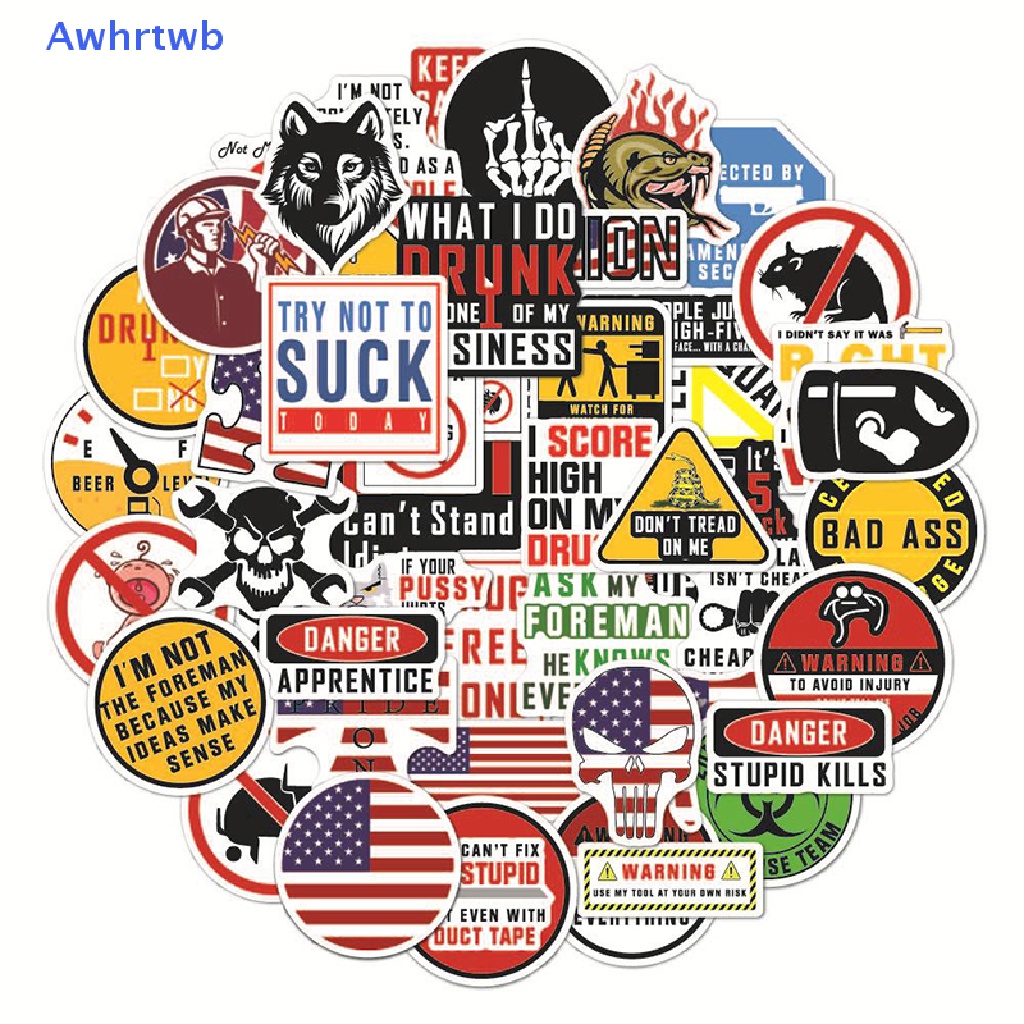 Set 50 Sticker Dán Hình Mũ Công Nhân Vui Nhộn Mới