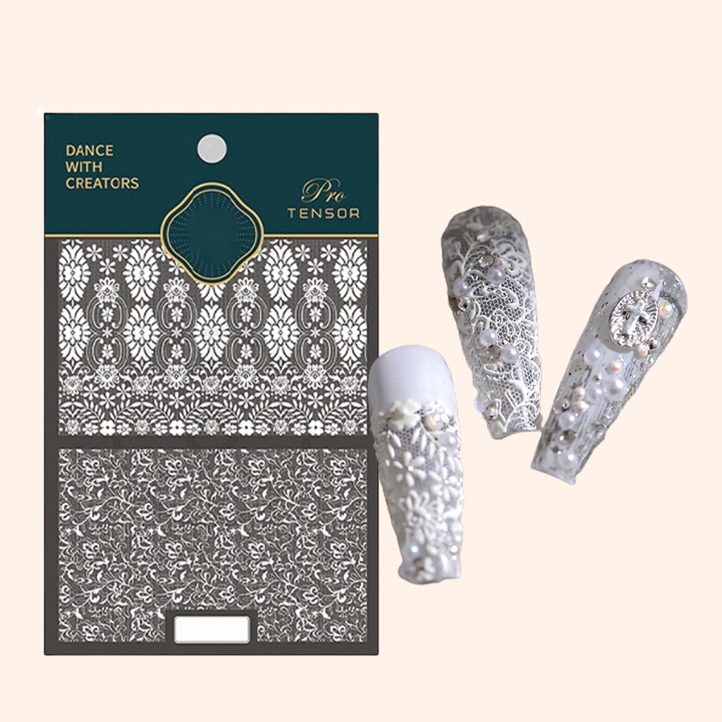 Nhãn Dán Móng Tay Lá Nhôm 5D Tự Dính Không Phai Màu Siêu Mỏng