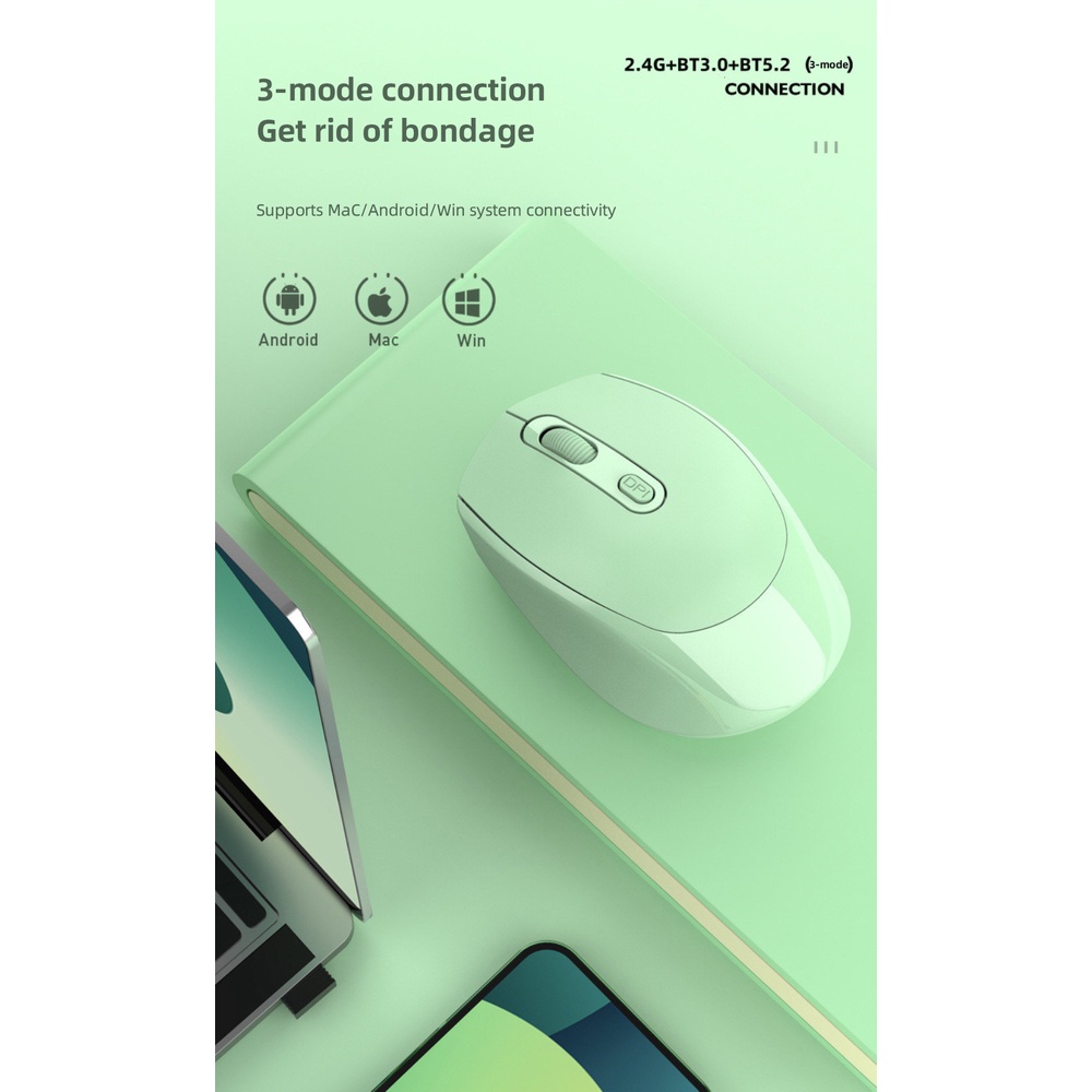 Chuột Bluetooth Không Dây 2.4G Cho Macbook Laptop Pc