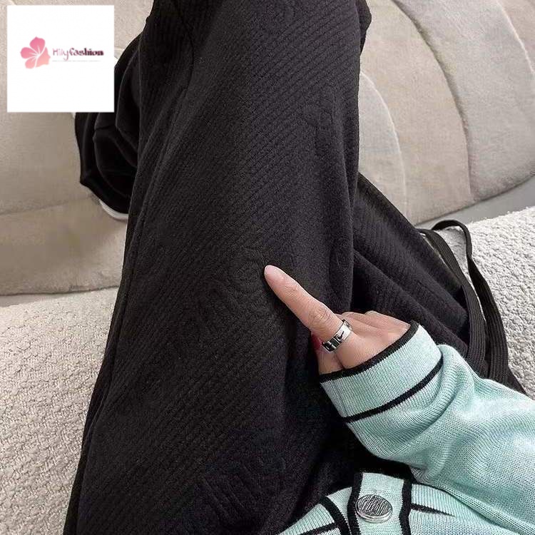 Quần dài dáng rộng lưng cao phù hợp với các kích thước thêu jacquard thời trang mùa xuân cho nữ 2022