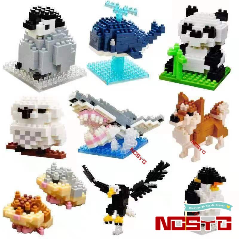 Khối Nano Bé Trai Bé Gái Trẻ Em CÂU ĐỐ Đồ Chơi Quà Tặng Ô Tô Cho Thú Cưng Thức Ăn Trái Cây Chó Mèo Khối Xây Dựng Vườn Thú Tự Làm Tất Cả Phong Cách Động Vật 3/3
