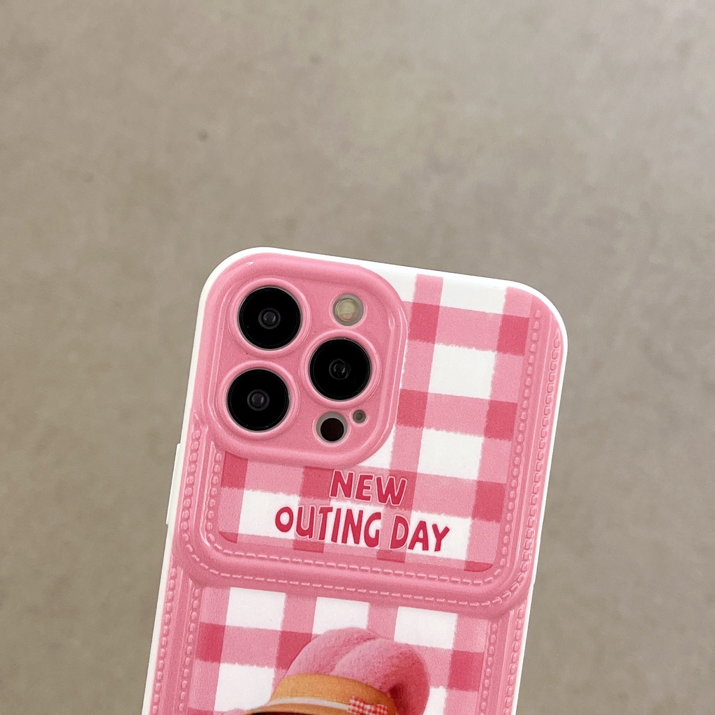 Ốp Điện Thoại TPU Silicon Mềm Chống Sốc In Hình Thỏ Hoạt Hình Thiết Kế Dạng Ví Cho iPhone 11 12 13 14 PRO MAX