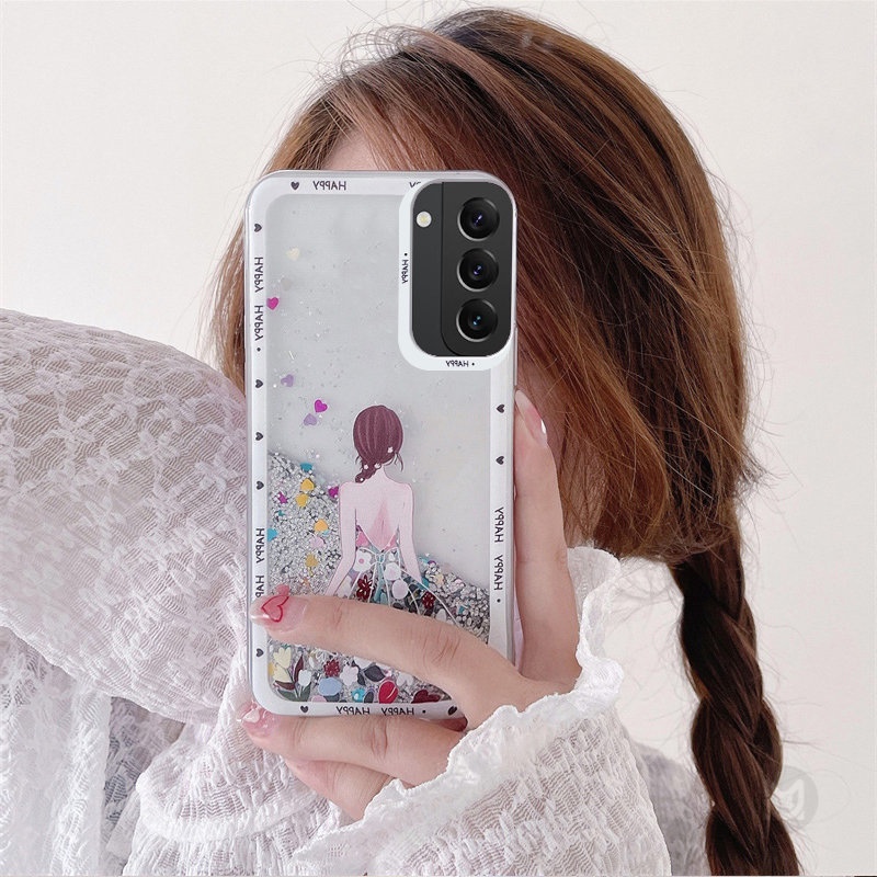 Ốp điện thoại Kim Tuyến Nước Hình Nữ Thần Cho Samsung Galaxy S21FE S20FE S23 S22 S21 S20 Ultra S10 Plus