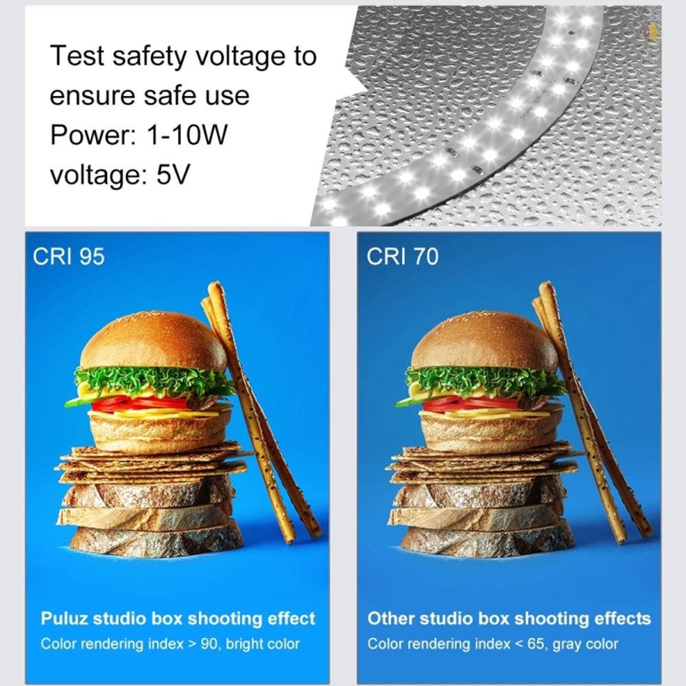 (mynivn) Hộp Đèn Led Chụp Ảnh 10 Cấp Độ Sáng Điều Chỉnh Được PULUZ 25cm Gấp Lại Được + Đệm Đèn Không Bóng