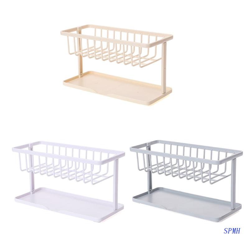 Giá Đỡ Xà Phòng Mút Rửa Chén Hai Tầng Ráo Nước Sắp Xếp Gọn Gàng Cho Nhà Bếp