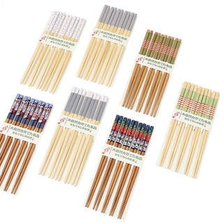 Set 5 đôi đũa tre chống trượt phong cách nhật bản