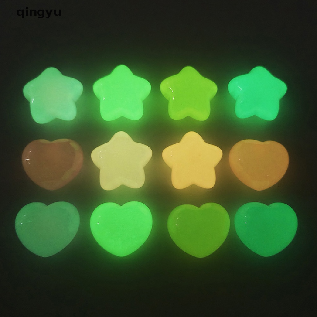 Bộ 5 Đồ trang trí Ngôi Sao / Trái Tim Hoạt Hình Mini Bằng Resin Phát Sáng Trang Trí Tiểu Cảnh