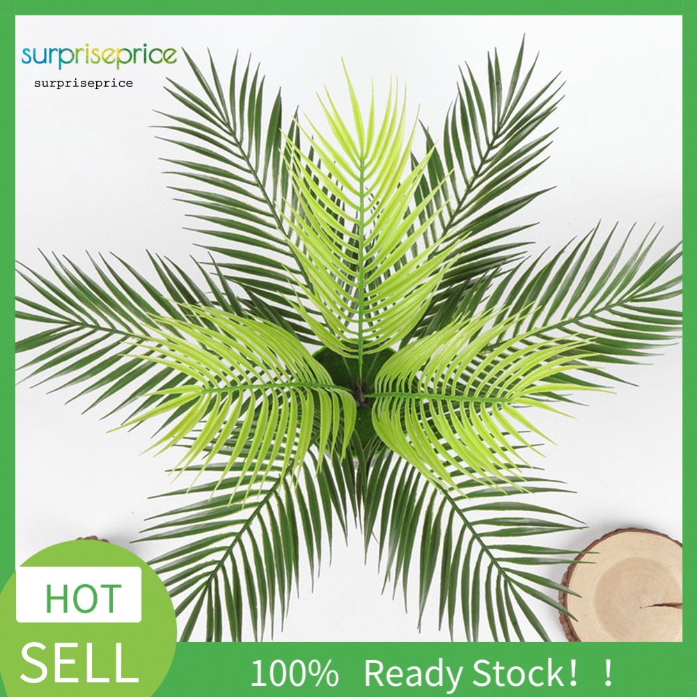 1 Bó Lá Xanh Nhân Tạo Bằng Nhựa Và Sắt Dùng Cho Trang Trí Nhà / Văn Phòng / Cửa Hàng