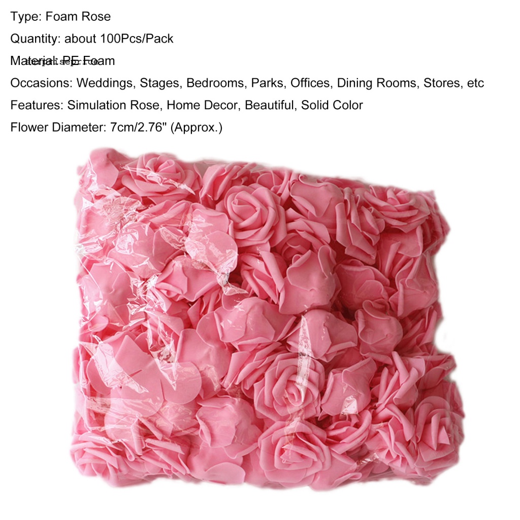 Set 100 Bông Hồng Giả Bằng Xốp Dùng Trang Trí Tiệc Cưới