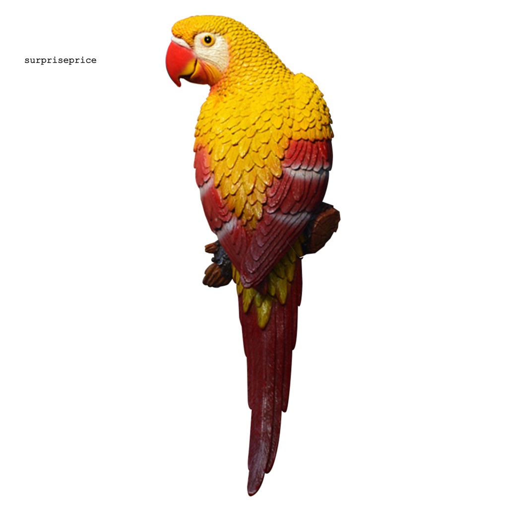 Mô Hình Chim Vẹt Bằng Nhựa Resin Treo Tường Trang Trí Sân Vườn