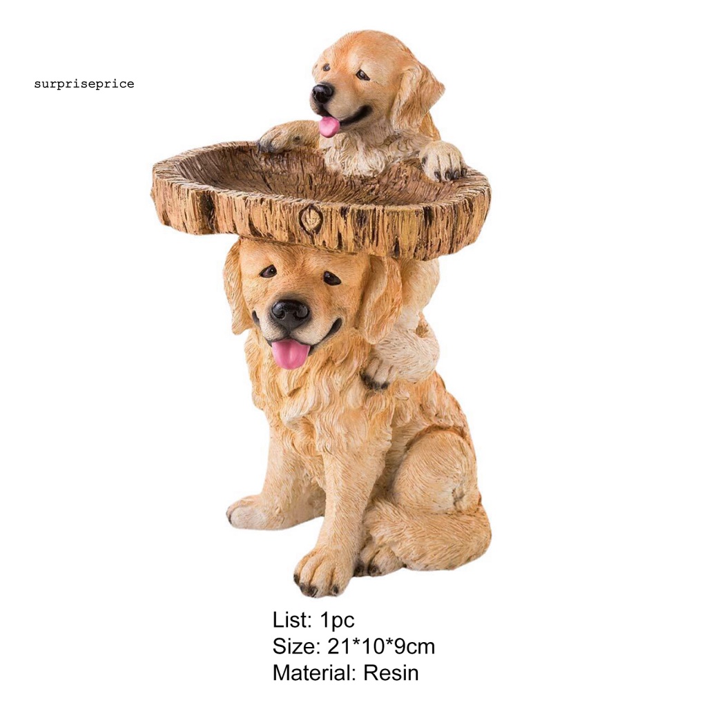 Mô Hình Cún Con Bằng Nhựa Resin Dễ Thương Dùng Trang Trí Sân Vườn