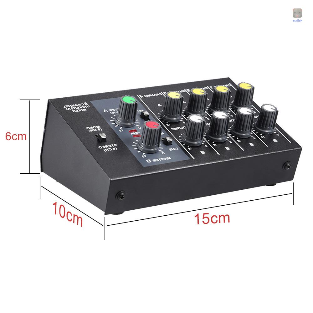 Máy Trộn Âm Thanh Mono / Stereo 8 Kênh Kèm Bộ Chuyển Đổi Nguồn