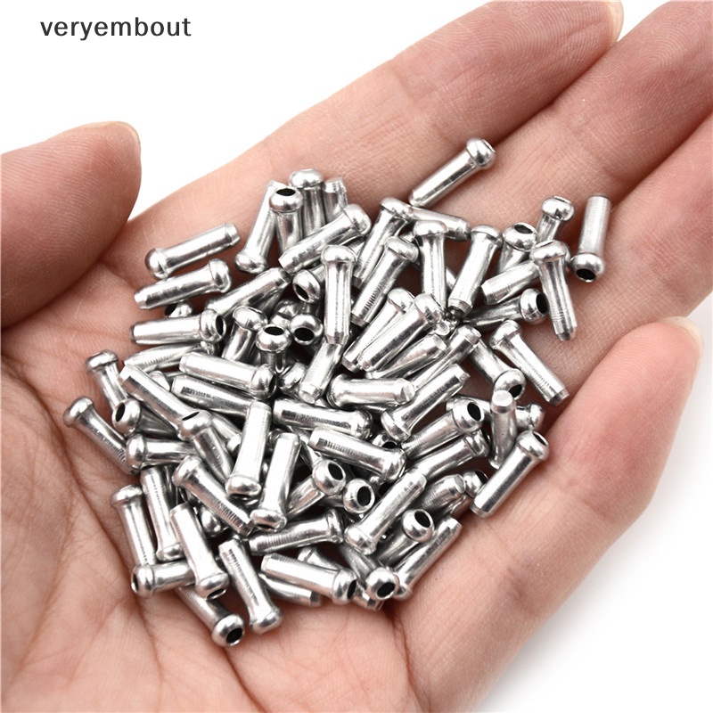 Set 100 Nắp Đậy Dây Phanh Xe Đạp Bằng Nhôm Màu Bạc