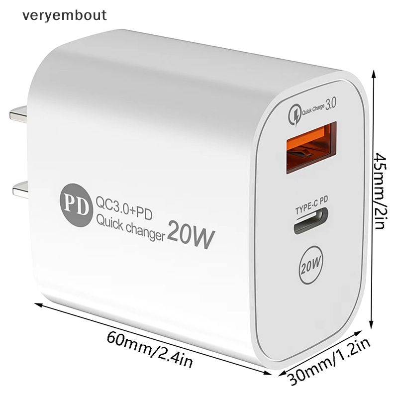 Bộ Sạc Nhanh USB 3.0 PD 20W Cho Điện Thoại