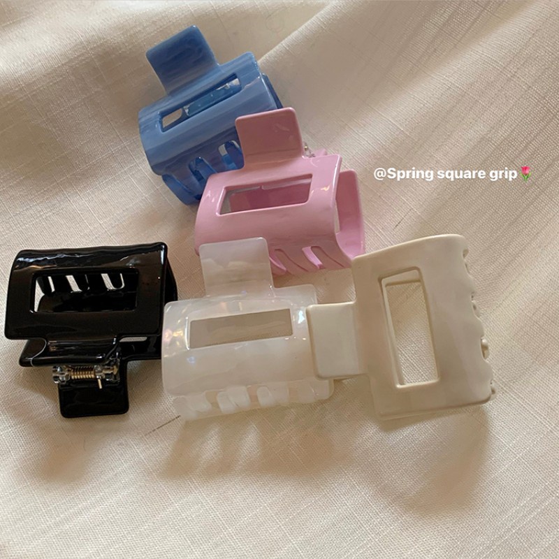 Kẹp Tóc Acetate Hình Vuông Thiết Kế Ngọt Ngào Dễ Thương Cho Nữ