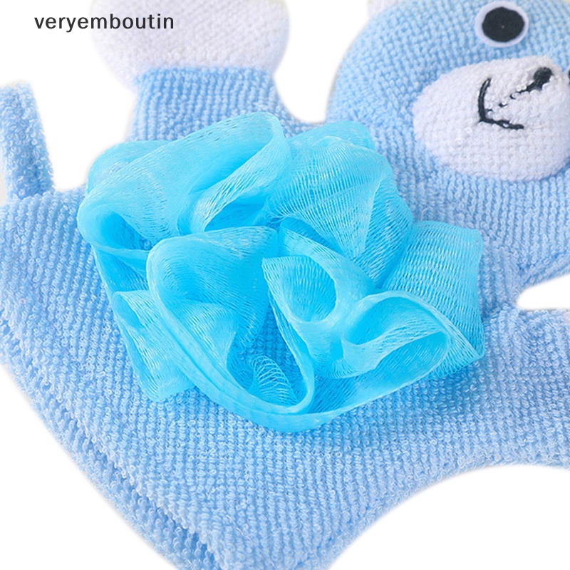 Găng Tay cotton Rửa Mặt Khi Tắm Cho Trẻ Em Hình Động Vật Vui Nhộn n
