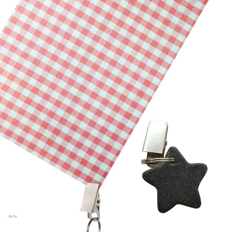 Aoto Set 4 Móc Treo Khăn Trải Bàn Bằng Kim Loại Trọng Lượng Nhẹ Hình Ngôi Sao Cho Hoạt Động Ngoài Trời