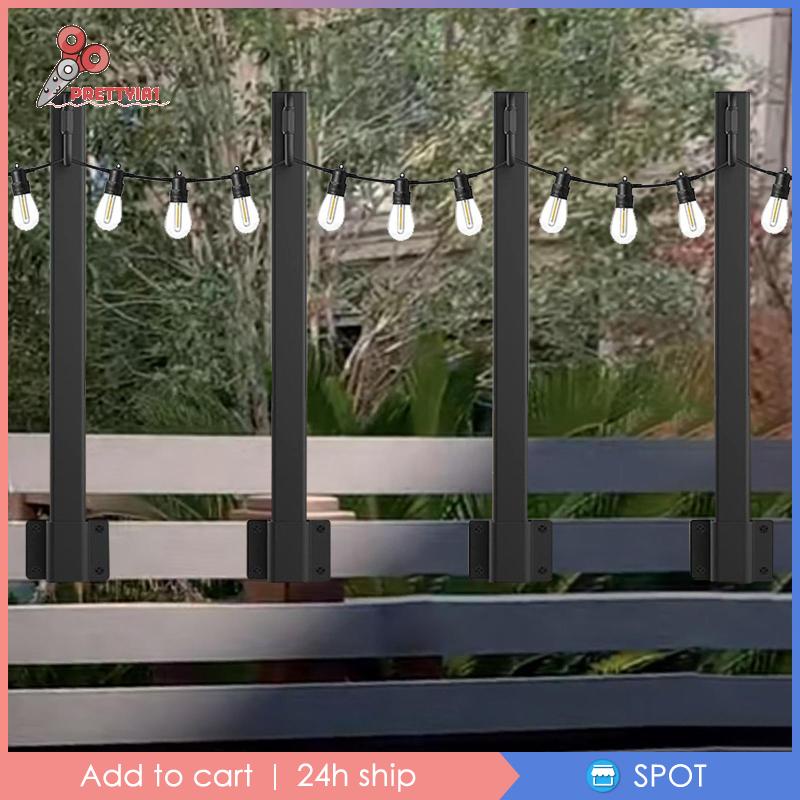 1 [Prettyia1] Set 4 Giá Đỡ Đèn Sân Vườn / Tiệc Cưới Bằng Kim Loại