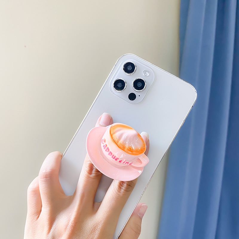 Giá Đỡ Điện Thoại Túi Khí Màu Cà Phê Trơn