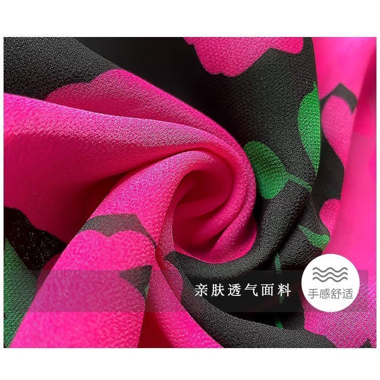 Áo Sơ Mi Chiffon Tay Phồng Dáng Rộng In Họa Tiết Thời Trang Cho Nữ