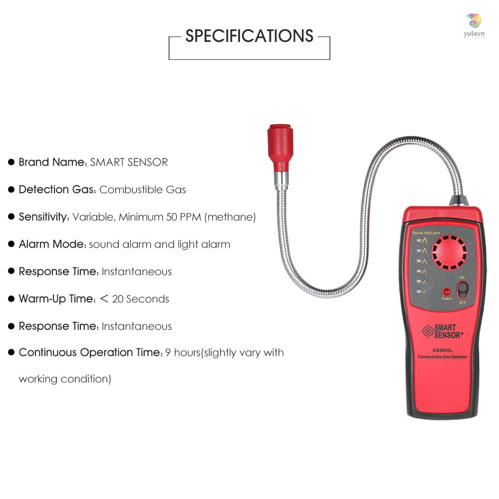 Máy dò xác định vị trí rò rỉ khí gas cảm biến thông minh nhỏ gọn