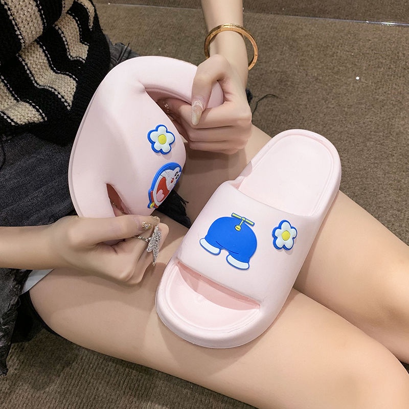 Dép Đi Trong Nhà Đế Dày Chống Trượt in Hình Doraemon Hoạt Hình Dễ Thương Thời Trang Mùa Hè Cho Nữ