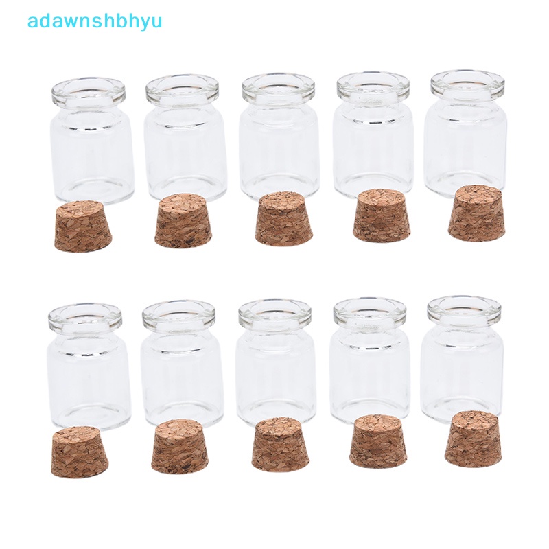 Set 10 Lọ Điều Ước Mini Bằng Thủy Tinh Có Hạt Nút Bần Dùng Để Trang Trí DIY