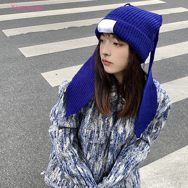 Mũ Dệt Kim Trùm Đầu Đính Tai Thỏ Dễ Thương